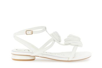 sandalias con tiras en el tobillo efecto piel y apliques de flores off white 38