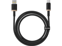 cable usb - baseus dura a usb-c 100 cm 60w carga rapida ultrarresistente negro y dorado