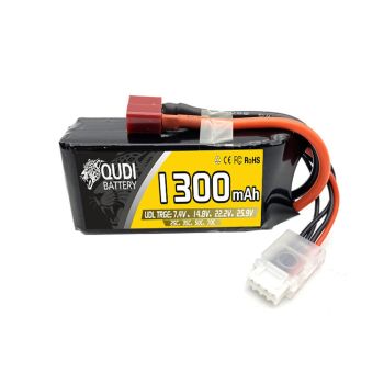 QUDI 7.4v 11.1v 14.8v 18.5v 22.2V 1300mAh 25C 2S LiPo Battery T Plug para coche RC