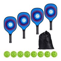 set de pickleball 4 raquetas y 8 pelotas - bluegreenblack - 115x455x235cm