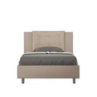 cama  sin somier acolchada 120x210 cuero sintetico gris paloma annalisa