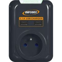 protector de sobretension infosec s1 usb neo 1 toma fr y 2 puertos usb