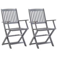 2 uds sillas de jardin  silla de exterior  sillon jardin plegables cojines madera maciza acacia cfw352333