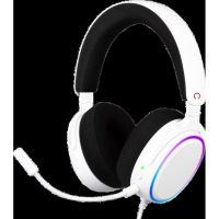 auriculares konix con cable usb para gaming en color blanco
