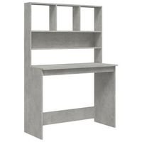 mesa de escritorio   escritorio de despacho  escritorio de estantes contrachapada gris hormigon 102x45x148cm