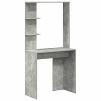 escritorio  mesa de trabajo con estante gris concreto 785 x 37 x 1545 cm