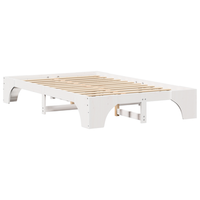 cama matrimonial  cama doble  estructura de cama blanca madera maciza 120 x 190 cm cfw66149