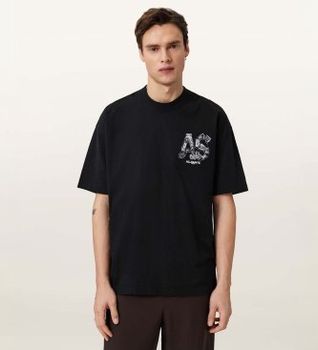 ALL SAINTS para hombre. M031PE Camiseta Mixtape negro (M), Casual, Algodón, Manga corta