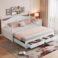 cama nido 90180 x 190 cm con 2 cajones y respaldo sofa cama - pino  contrachapado  mdf - somier de laminas - blanco sin colchon
