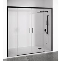 mampara de ducha frontal negra 190-195 cm bellobath
