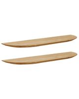 pack 2 estanterias redondeadas de madera flotantes medio 200x32cm