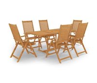 conjunto de comedor de jardin 7 piezas madera maciza de teca