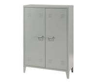 armario de oficina oripaa con 2 estantes regulables acero 110x75x33 cm - gris oscuro encasa
