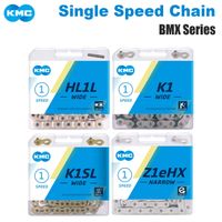 kmc cadena de bicicleta de marcha unica mtb bmx 112 eslabones latigo de bicicleta de estilo libre hl1l z1ehx s1sl 1s curren 100l piezas de bicicleta
