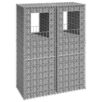 Cestas Postes De Gaviones 2 Unidades | Gavión Para Piedras | Gavión Decorativo Hierro 50x50x140 Cm Cfw703956