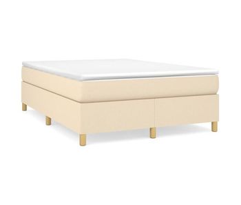 Estructura de cama box spring tela color crema 140x190 cm
