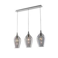riel de hierro ares con cristal pyrex gris 3 luces l75 x 10 bl273-bin3-gr