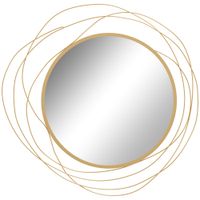 homcom espejo decorativo de pared adorno de pared metalico o65 cm con ganchos para salon dormitorio pasillo dorado