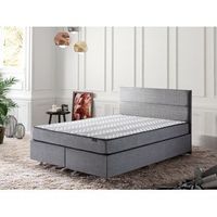 cama doble colchon base y cabecero silver-150 x 200 gris