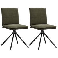 silla de comedor cuero gamuza verde militar vidaxl