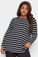 yours top canale negro de rayas blancas mujer curvy y tallas grandes yours