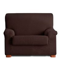 funda de sillon elastica premium con funda cojin aparte e incluida muy suave marron 80 - 110 cm