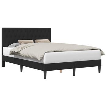 Estructura De Cama Con Cabecera Negro 140 X 190 Cm Terciopelo Vidaxl