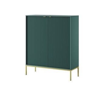 El aparador avon de estilo retro. mide 125x104x39 cm e incluye 6 estantes y 2 puertas.