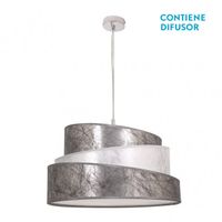 lampara colgante plata blanco 3xe27 medidas regulablex50cm