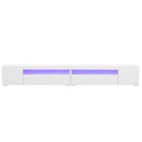 mueble de tv blanco de 240 cm con iluminacion led de color variable