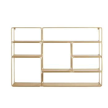 Estante de pared de acero dorado