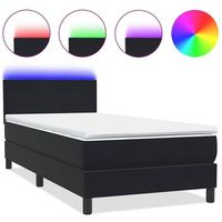 cama box spring con colchon cuero sintetico negro 80x210 cm vidaxl