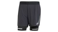 pantalon corto adidas run ultimate 2 en 1 negro hombre