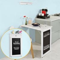 mesa plegable de pared con pizarra frontal blanco