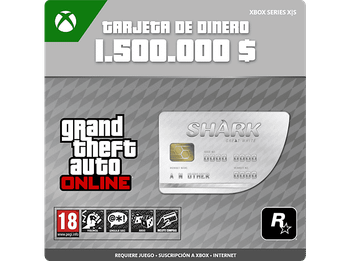 Xbox Series X S GTA Online: Tarjeta Gran Tiburón Blanco 1.500.000$ (Código de descarga) (*Juego base se vende por separado)