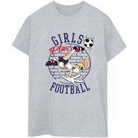 dessins animes camiseta girls play football para mujer