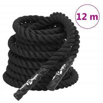 Cuerda De Batalla Negra 12 M 9 Kg Poliéster Vidaxl