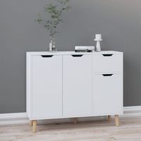 vidaxl aparador de madera contrachapada blanco 90x30x72 cm