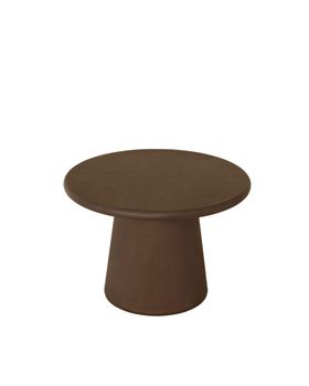 Mesa de centro redonda de microcemento en tono marrón 80x43cm