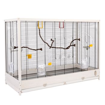 TIAKI Robin XXL jaula de madera para pájaros - 113,4 x B53 x 81,7 cm (L x An x Al)