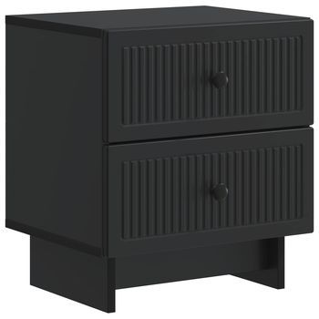 Armario De Noche - Mueble Para Dormitorio - Madera De Ingeniería - Negro (43x34.5x47.5cm)