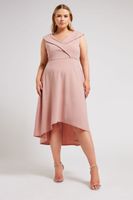 yours london vestido rosa cruzado estilo esmoquin mujer curvy y tallas grandes yours london