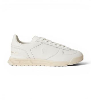 Polo Ralph Lauren para hombre. 809P13089001 Zapatillas de Piel Varick blanco (47), Plano, Cordones, Casual
