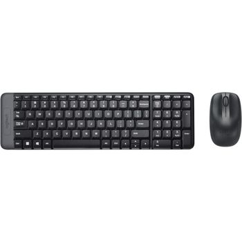 Logitech MK220 Combo con Teclado y Ratón Inalámbrico Compacto para Windows, Inalámbrico a 2,4 GHz con Receptor USB Unifying | Batería para 24 Meses | PC, Portátil | Disposición QWERTY Español - Negro