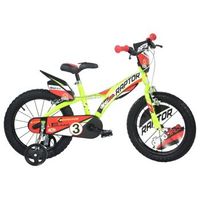 bicicleta de ninos raptor amarillo fluorescente 16 dino bikes