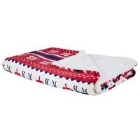 manta de franela roja y azul 150 x 200 cm invierno mullido patron clasico de invierno de temporada reka