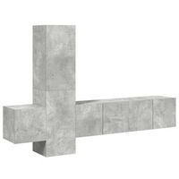set de muebles de salon 5 pzas  mueble tv madera ingenieria gris hormigon cfw76063