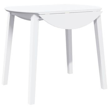 Mesa De Comedor，mesa Cocina De Madera Maciza De Caucho Blanco