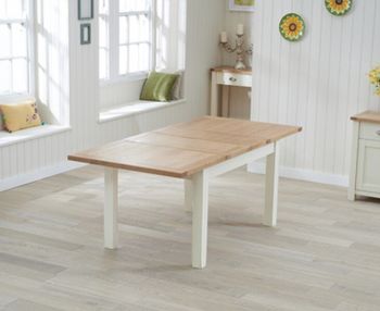 Somerset 130cm Oak and Cream Painted Extending Dining Table