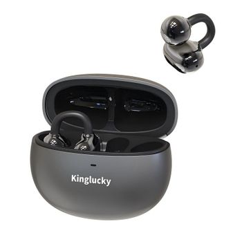 Auriculares Kinglucky Clip-on Inalámbricos Bluetooth con Cancelación de Ruido, Micrófono e Impermeables IPX5, color negro